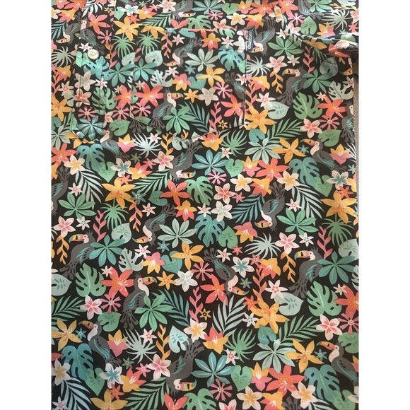 Chubbies Golf Polo Shirt Toucan Floral Bloomerang Performance Stretch Sz Medium - Picture 2 of 7